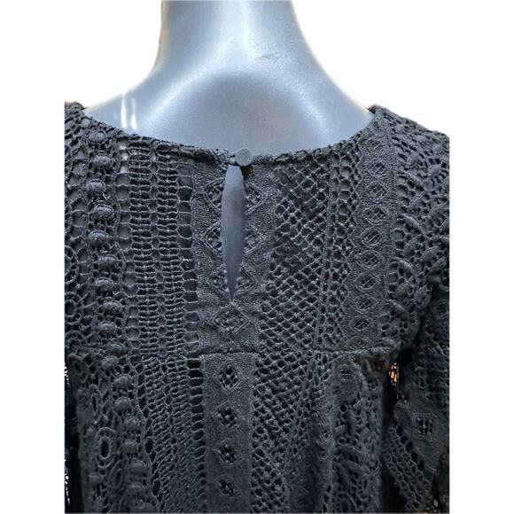 REBECCA MINKOFF Women's Black Lace Hanky Top Sz XS - Picture 6 of 10